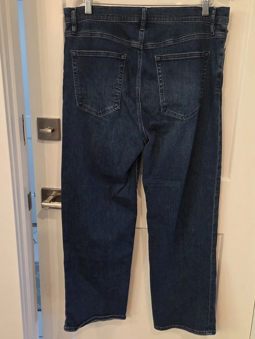 FRAME Le Sleek Straight Jeans Women's 33 Dark Wash High Rise Stretch Classiccore